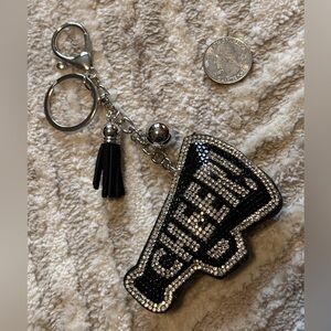 Black and Silver Cheer Keychain